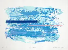 Oceanic by Gretchen Albrecht, colour lithograph, P.P 3/6, sold Feb 2019