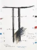 Ralph Hotere, drawing for a Tin Roof painting, graphite and oil pastel on paper