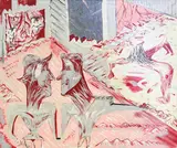 Bill Hammond, Judder Bars, Murals and Love, oil on canvas