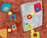 Etel Adnan, Playground, Drawing for a tapestry, Diasec mounted giclée print on aluminium composite panel, 233/250