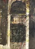 Ralph Hotere, Sketch for Window in Spain, ink and watercolour on paper