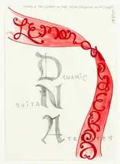 Daniel Malone, DNA, Study for the Global in the Local, ink, watercolour and graphite on paper