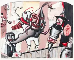 Jennifer Dolezel, The Art of Living, mixed media on paper