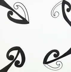 Untitled by Tracey Tawhaio, ink on canvas, sold Feb 2019