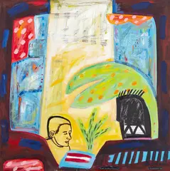 Jane Zusters, The Evolutionist, oil on canvas