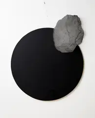 Hole/Rock: Sunset Construction by Neil Dawson, brass and plastic mesh, sold Feb 2019
