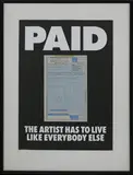 Billy Apple, PAID: The artist has to live like everybody else, offset print, and 'Inspirations (NZ) Ltd' original receipt attached