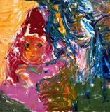 Wayne Seyb, Allyson and Stella, oil on board