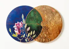 Nicky Foreman, Untitled, oil and gold leaf on shaped board