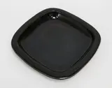 Squared platter by Len Castle, stoneware with tenmoku glaze, sold Feb 2019