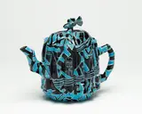 Richard Stratton, Large teapot, ceramic with painted decoration