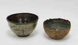 Doreen Blumhardt, Large pottery bowl, together with a tall deep bowl