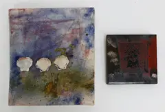 John Papas, Two earthenware tiles mounted on board