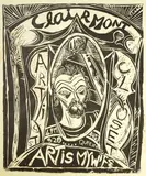 Philip Clairmont, Art Is My Wife, Artist’s Closet, woodcut print on yellow paper, for an exhibition at Barry Lett Gallery