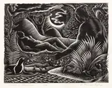 Ernest Mervyn Taylor, Creation of Hineahuone, engraving, edition of 30