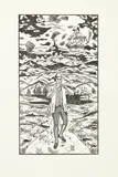 Rita Angus, The Flute Player, woodblock print