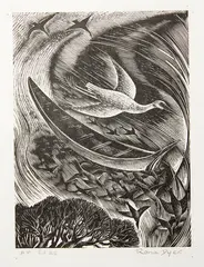 Rona Ina Dyer, Cormorant, wood engraving, A.P. edition of 25