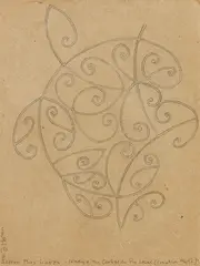 Daniel Malone, After Theo Schoon – Study for the Global in the Local (Creation Myth), ink on paper