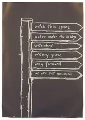 Watch this space by John Reynolds, oilstick on metallic paper, sold Feb 2019