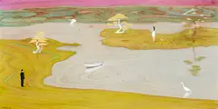 Marc Blake, Waking Up (JC), acrylic, graphite, colour pencil, pigment ink on board with UVLS varnish