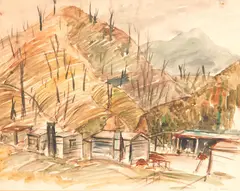 Helen Brown, Deforested Landscape, watercolour and pencil on paper