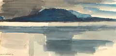 Untitled – Landscape by Helen Brown, watercolour on paper, sold Feb 2019