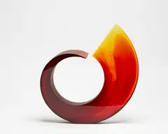 Galia Amsel, Rekindle 4, sand–blasted and acid etched cast glass, 2016