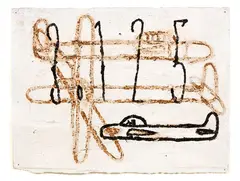 3.13% by Peter Robinson, acrylic, bitumen and oilstick on paper, offered Nov 2018