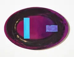 Gretchen Albrecht, Nomadic Geometries (2 Blues), acrylic on shaped canvas