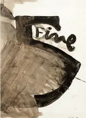 Five by Colin McCahon, ink and wash on paper, sold Nov 2018