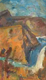 Toss Woollaston, Temuka, oil on board