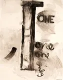 Colin McCahon, One, ink and wash on paper
