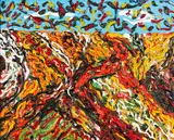 Jeffrey Harris, Landscape Homage to Van Gogh No. VII, oil on canvas