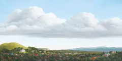 Peter Siddell, Untitled – View of Auckland with Pah Homestead, oil on canvas