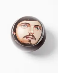Jasper Romanelli by Peter Stichbury, acrylic and gesso on lawn bowl, sold Oct 2018