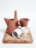 Ann Verdcourt, Untitled (Tablescape), unglazed ceramics on ceramic base, five parts
