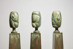 Terry Stringer, Personal Museum, patinated bronze, triptych, 2/3