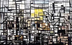 Ted Dutch, Buildings, gouache and ink on paper