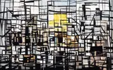 Ted Dutch, Buildings, gouache and ink on paper