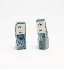 King and Queen Figures by Ted Dutch, fired ceramic, sold Oct 2018