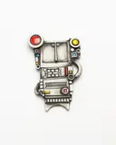 Ted Dutch, Signaller Figure in Relief, earthenware with coloured enamelled medallions