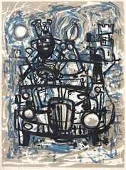 King and Queen go Driving by Ted Dutch, silkscreen print, 9/18, sold Oct 2018