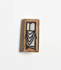 Brooch by Ted Dutch, enamel on wood, sold Oct 2018