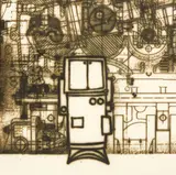 Ted Dutch, Signaller Figure Among Machinery, ceramic tile