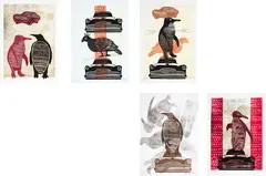Sheyne Tuffery, Quest for Manumea, monoprints, five panels