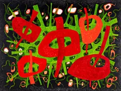 Untitled by Guy Ngan, acrylic on board, sold Oct 2018