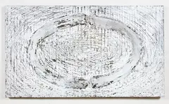 Peter Panyoczki, Untitled – white sphere, mixed media on canvas