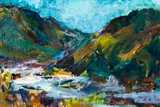 Emily Jackson, Kakahi, King Country, acrylic on board