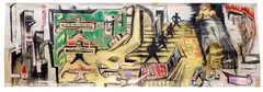 Origin Donor Swapper Crate 2 by Bill Hammond, oil and metallic paint on wallpaper, offered Oct 2018