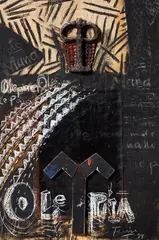 Fatu Feu’u, Te Waka Moana, mixed media on board
